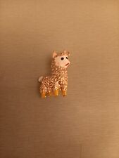 petite broche mouton métal doré émaillé blanc & doré