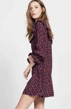 Mini robe sandro volants soie - mini,