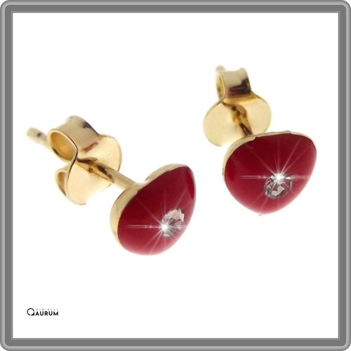 Boucles oreilles cœur rouge - d'oreilles,