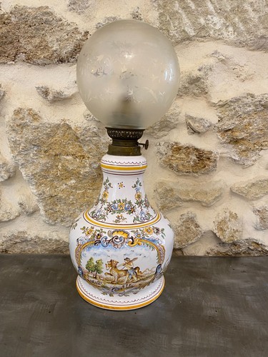 Lampe pétrole faïence de - faïence,