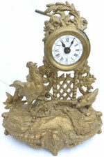 PENDULE AU COQ REGULE DORÉE