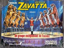 AFFICHE CIRQUE ACHILLE ZAVATTA LE DOMPTEUR DE FAUVES TIGRES LIONS