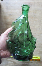 Ancienne Bouteille de Vin Liqueur Italienne Verre Bateau Galion Voilier Italien