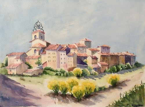 Grande aquarelle provence - grande,