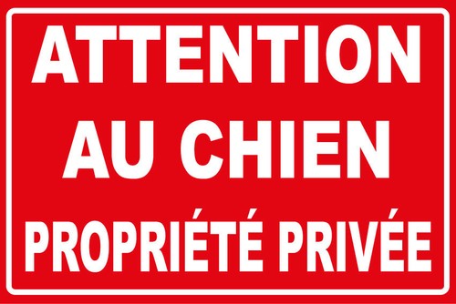 Panneau attention chien - panneau,