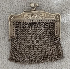 ancienne bourse en Argent. Porte Monnaie, Minaudière. art nouveau 