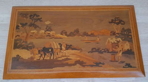 Panneau bois marqueterie - panneau,