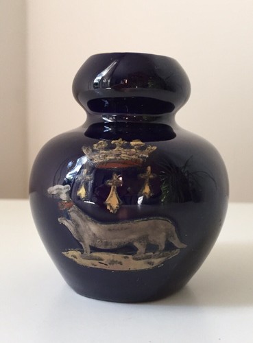 Ancien petit vase boule bleu - petit,