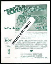 ORIGINAL Prospectus TERROT 175 cc LST Feuillet Publicitaire années 30 Catalogue