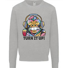 Turn It Up Monkey DJ Casque Audio Sweatshirt Pour Hommes