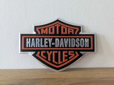 Plaque Aluminium Logo 3D Relief HARLEY DAVIDSON Bar & Shield sticker autocollant