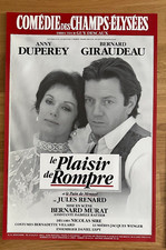 Bernard Giraudeau & Anny Duperey - Affiche de théâtre - Le Plaisir de Rompre