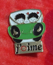 Pins Pin's Badge Vintage Enfant  Voiture Verte J'AIME collection pub Shell