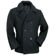 Américaine Bleu Marine Pea Coat Manteau Noir XS-5XL D'Hiver Veste Court Neuf