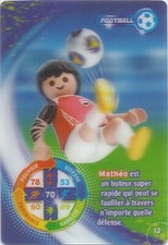 CARTE PLAYMOBIL 3D. CARREFOUR 2021. LE MONDE DU SPORT. FOOTBALL. MATHEO N° 13