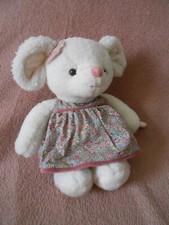 Doudou peluche souris blanche