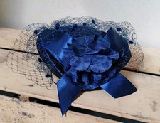 Ancien Chapeau Bibi Bleu Voilette