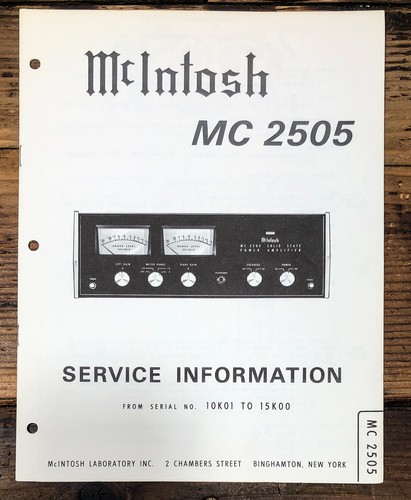 Mcintosh 2505 mc2505 - mcintosh,