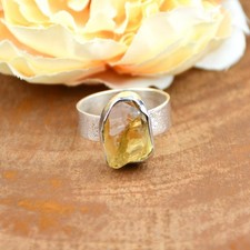 Brut Gemme Citrine Bague 925
