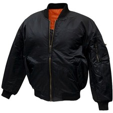 MA1 Veste D'Aviateur Noir XS-5XL Bomber Nous de Pilote Blouson Réversible