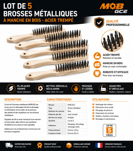 Lot brosses métalliques - 5,