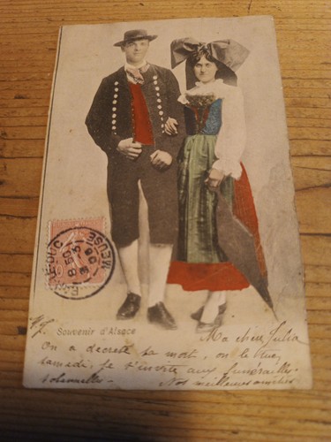 Cpa souvenir alsace costumes - souvenir,