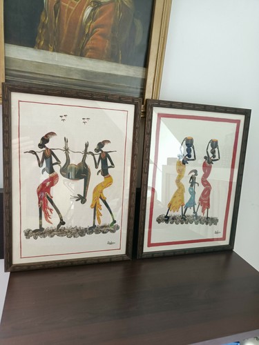 Tableaux africain signé - tableaux,