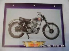 CARTE FICHE MOTO BSA GOLD STAR DBD 34 SCRAMBLES 1961