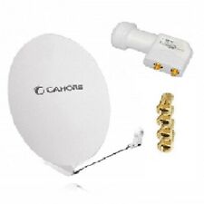 CAHORS Parabole satellite fibre composite blanche SMC 80cm + LNB twin HDSAT 4K