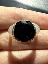 Ancienne Bague En Argent Massif 925 Jonc Alliance Anneaux Créateur dome nacre