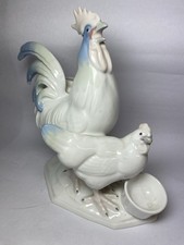Figurine En Porcelaine Coq Et