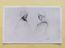 CPA Gravure Eau forte Dessin