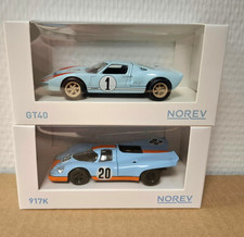 Porsche 917 Steve McQueen 1970 + Ford GT 40 #1 1966 Gulf 1/43 Norev