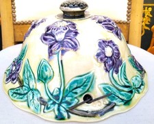 suspension ancienne Barbotine Décor Floral Numéroté 