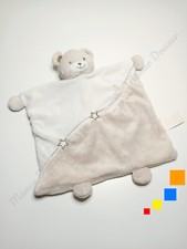 Doudou Plat/Mouchoir Ours Blanc Beige Marron Etoiles Doré Or - Kimbaloo La Halle