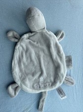 O/ Doudou Plat QUAX Tortue Théodore Gris et Blanc Attache Tétine