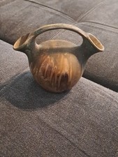 Vase Double Ancien Ceramique Poterie Georges METENIER art Nouveau Deco 