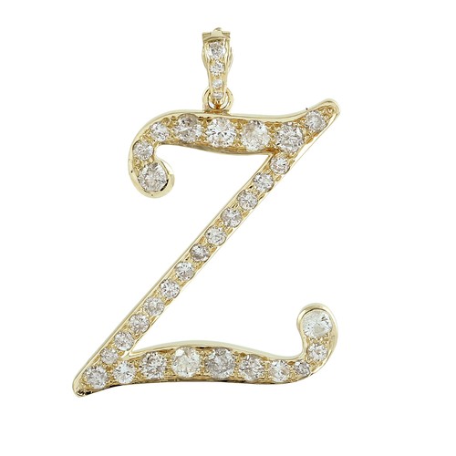 Pendentif lettre diamant or - lettre, z
