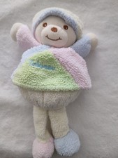 doudou peluche ours jaune vert