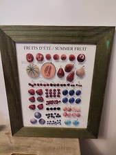 Cadre Mural FRUITS D' ÉTÉ - Fraise Melon Poire Cerise Pêche - Déco Cuisine