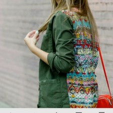 Zara Brodé Ethnique Kaki