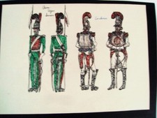 CAVALIERS MILITAIRES /UNIFORMES -11 DESSINS STYLOS 1962 -D'PRES E.PECHAUBES- D56