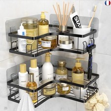 MOSUO Etagère Douche, Etagere Salle de Bain Angle 2 PCS, Etagere sans Percage 