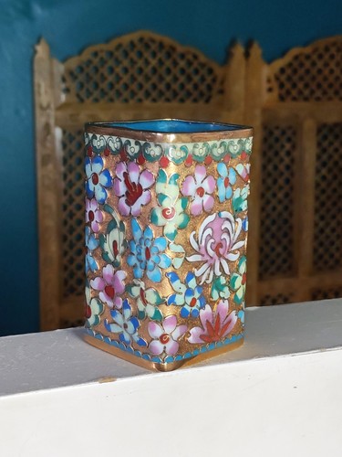 Pot émail cloisonné - émail,