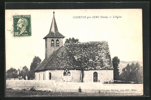 Cpa courtois eglise - courtois,, l´eglise