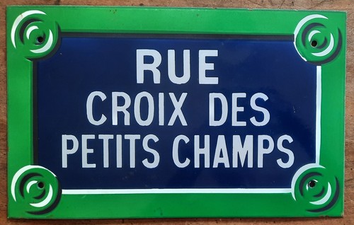 Ancienne plaque émaillée - , rue