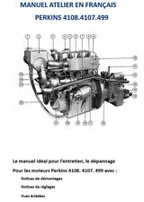 MANUEL ATELIER Moteur PERKINS 4108 . 4107 . 499