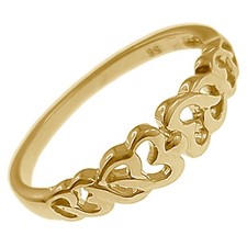 Bague Coeur Plaqué Or 18 carats - Femme - Taille 50 Disponible - Neuve