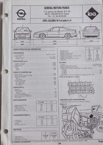 Fiche technique automobile