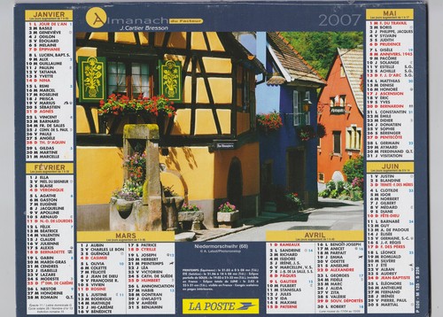 Calendrier almanach ptt 2007 - almanach,